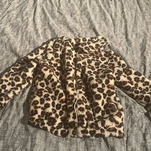 Medium Z Supply Cheetah Zip Up Jacket